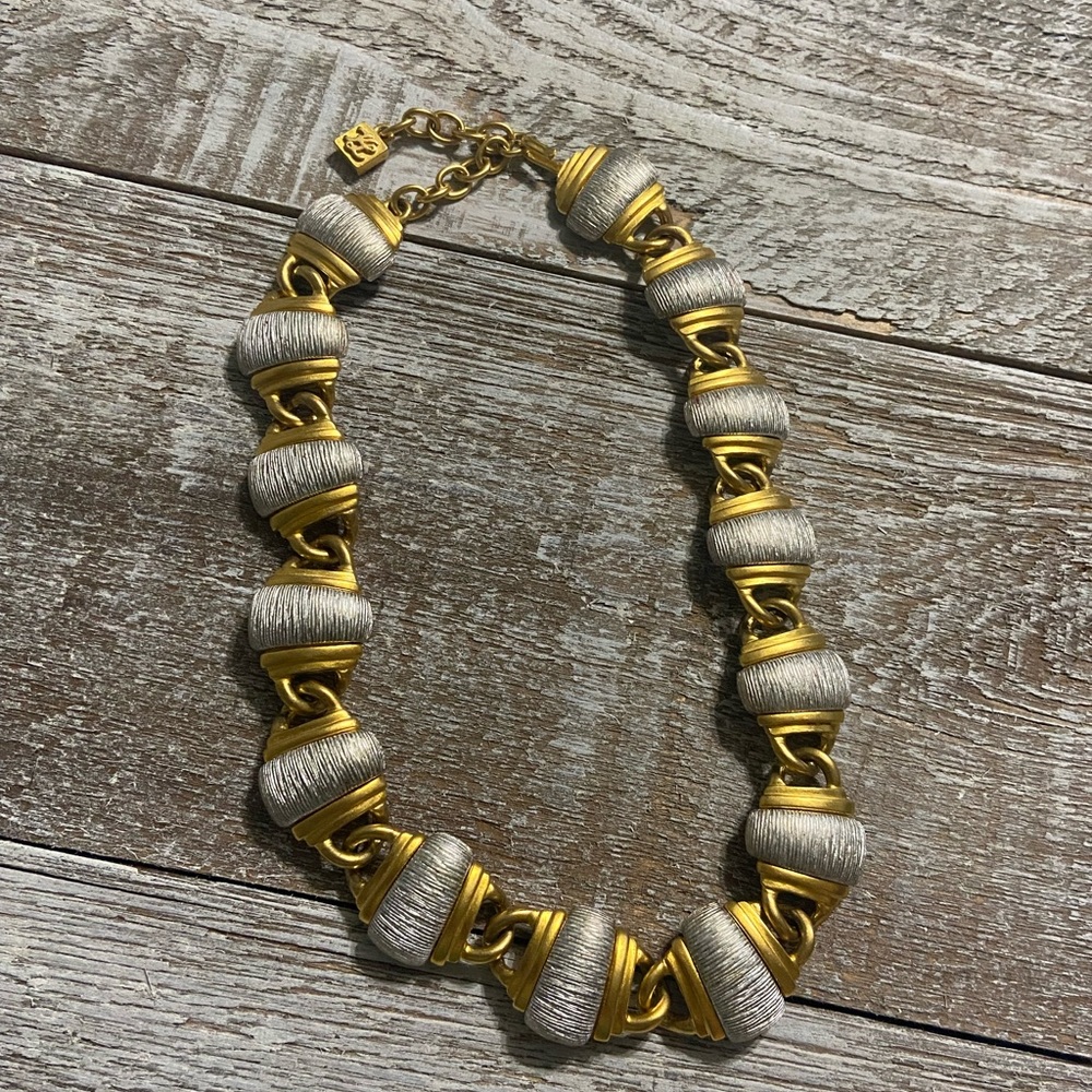 Karl Lagerfeld Vintage Chunky Gold and Silver Necklace